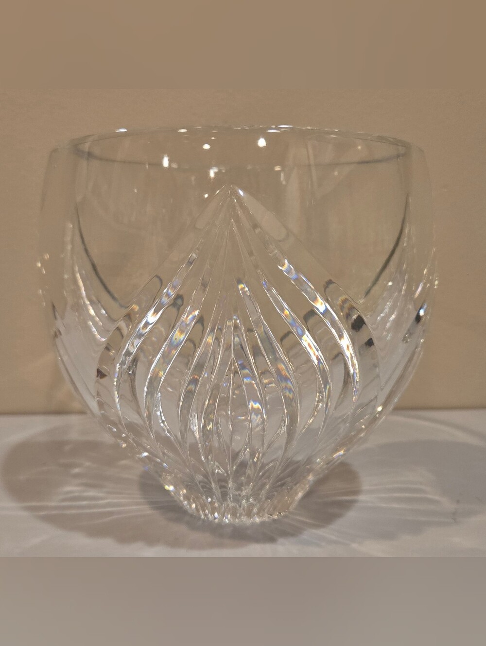 Vintage Lennox Cut Crystal Vase - Sculpted Crystal Look
